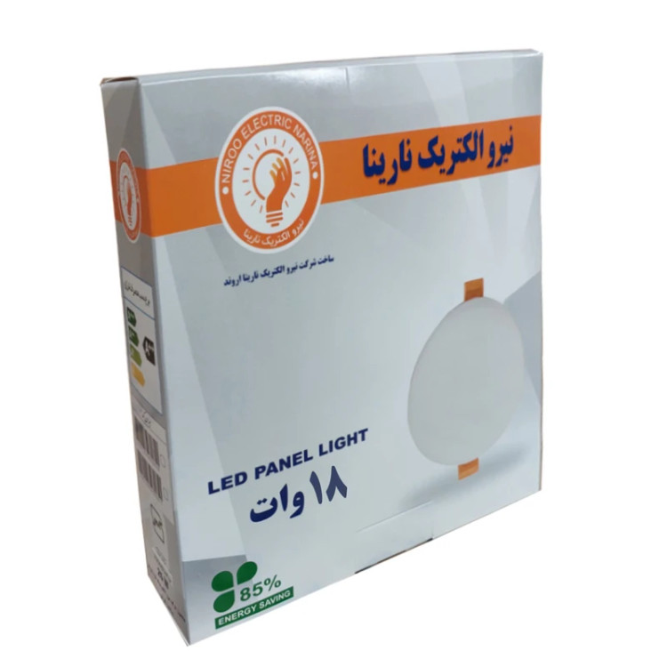 پنل فول لایت 18 وات توکار نیرو الکتریک نارینا مدل گرد