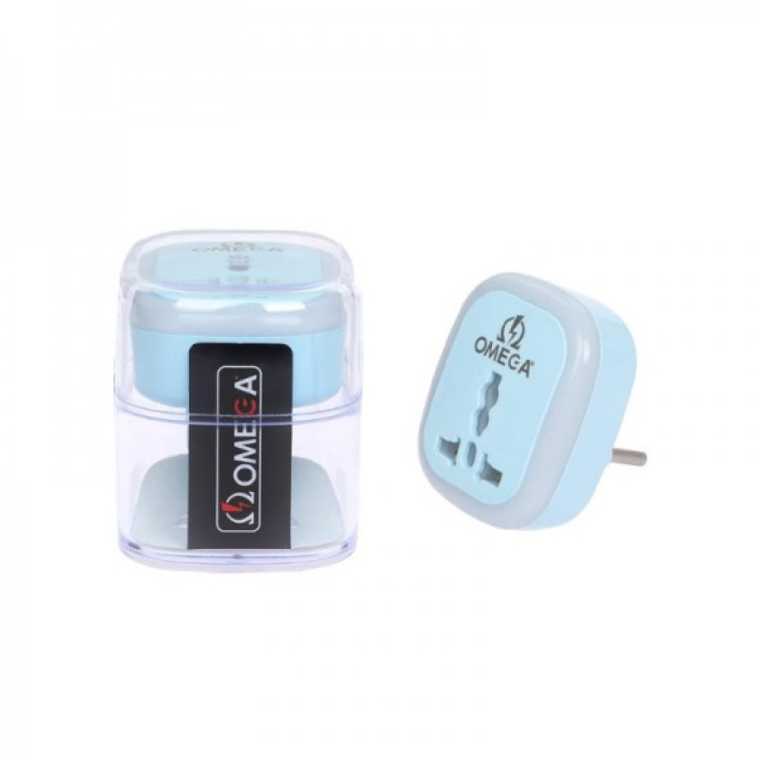 تبدیل دو شاخه برق امگا مدل M101 دارای LED