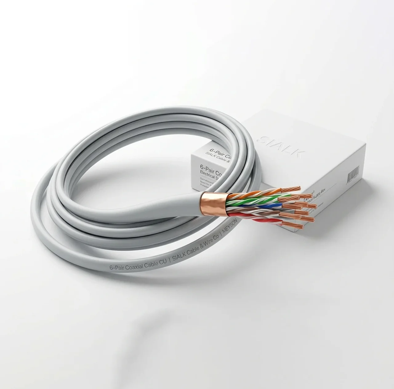 کابل مخابراتی 6 زوجی تمام مس (CU) هوایی و زمینی فویلدار (100 متری)