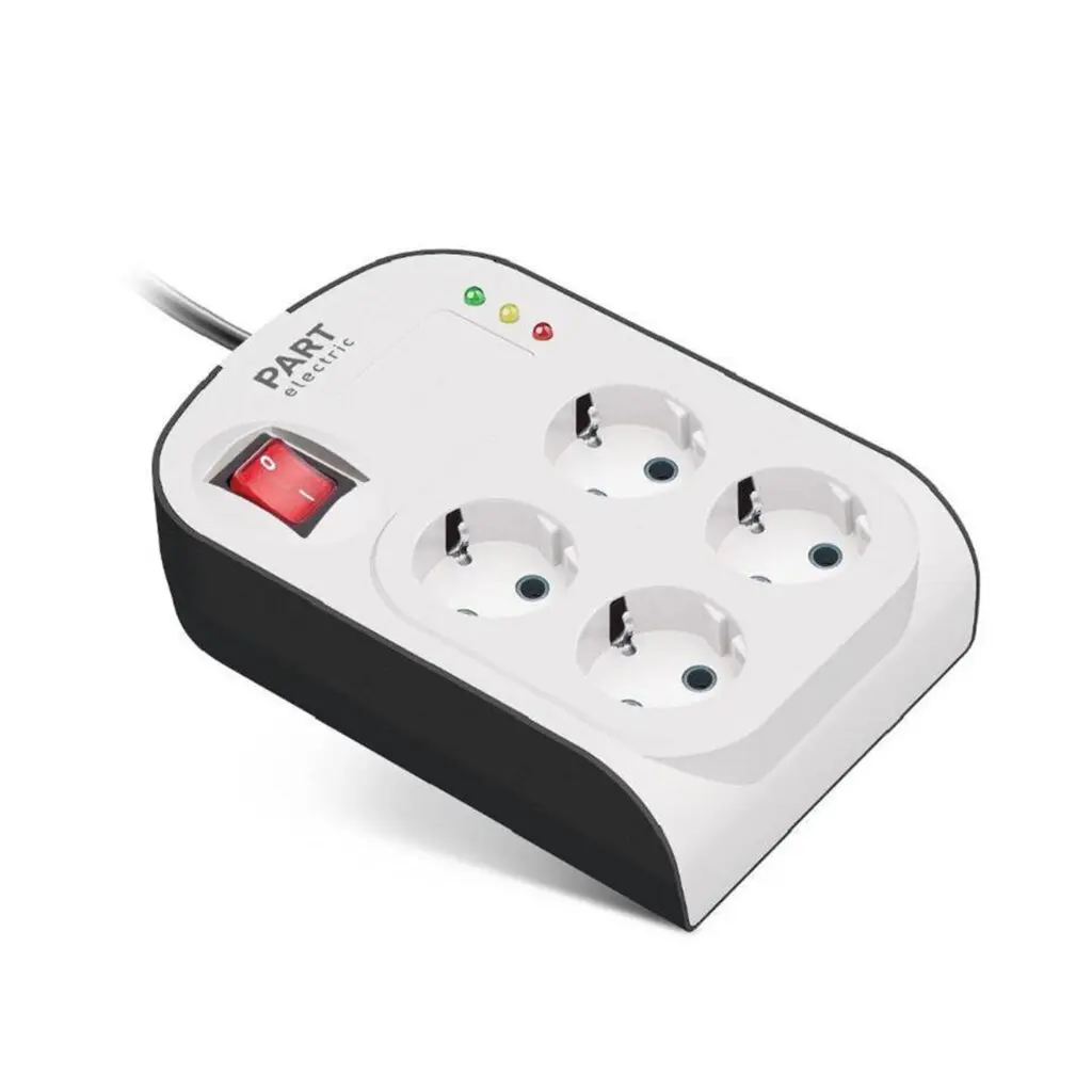 محافظ ولتاژ 4 خانه ارت دار با قفل کودک پارت الکتریک مدل پارت 8791