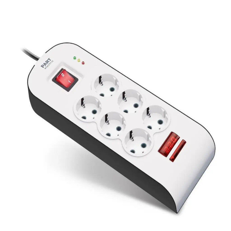 محافظ برق 6 خانه ارت دار دیجیتال پارت الکتریک مدل پارت 8794