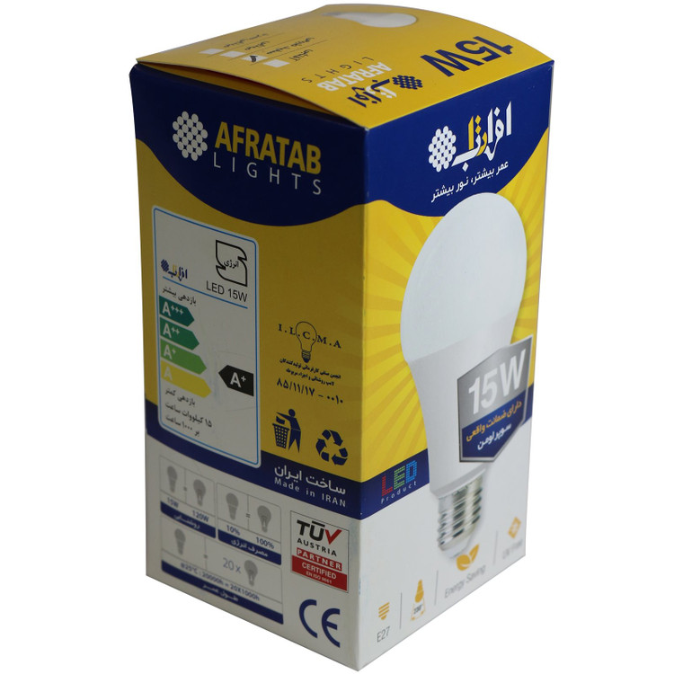 لامپ ال ای دی 15 وات افراتاب مدل AF-A70-15W پایه E27