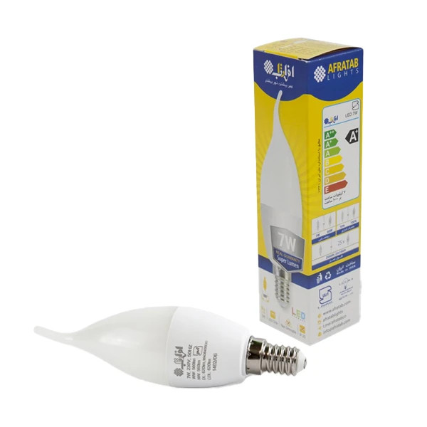 لامپ ال ای دی اشکی 7 وات افراتاب پایه E14 مدل AF-TC37-7W